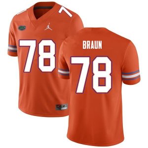 Men's Florida Gators #78 Josh Braun NCAA Nike Orange Authentic Stitched College Football Jersey RQF0462LM